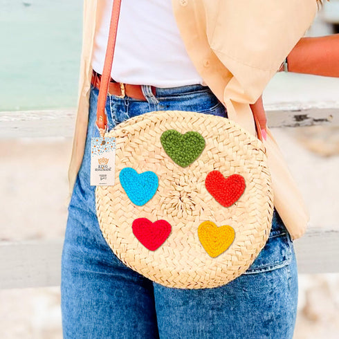 Colorful Hearts Shoulder Bag - Unique Handcrafted Tote